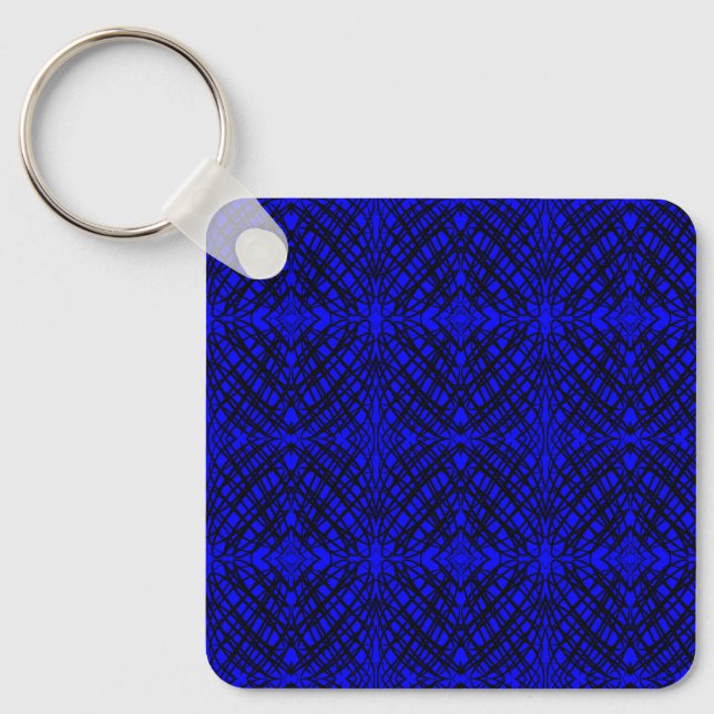 Simple Scribble | Mirror Tiling | Blue | Key Ring (Front)