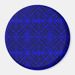 Simple Scribble Mirror Tiling Blue Magnet