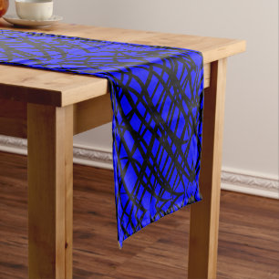 Simple Scribble   Mirror Tiling   Blue   Short Table Runner