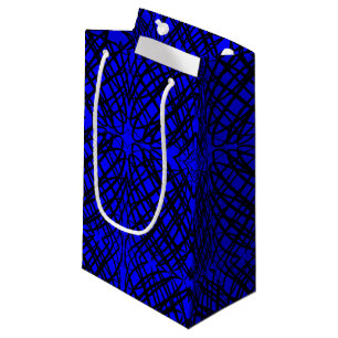 Simple Scribble Mirror Tiling Blue Small Gift Bag
