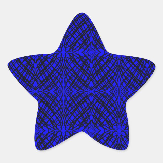 Simple Scribble | Mirror Tiling | Blue | Star Sticker (Front)