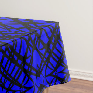 Simple Scribble Mirror Tiling Blue Tablecloth