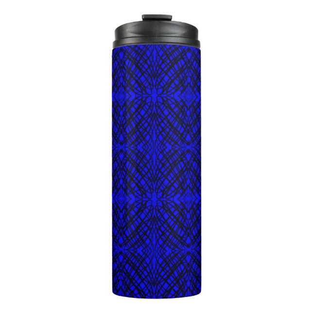 Simple Scribble | Mirror Tiling | Blue | Thermal Tumbler (Front)