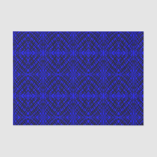 Simple Scribble | Mirror Tiling | Blue | Tissue Paper (Front)