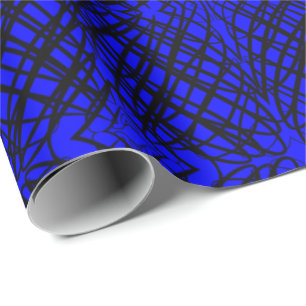 Simple Scribble   Mirror Tiling   Blue   Wrapping Paper