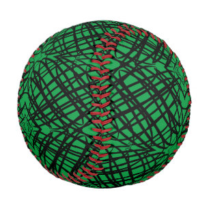 Simple Scribble Mirror Tiling Green Baseball