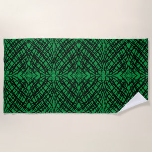 Simple Scribble Mirror Tiling Green Beach Towel