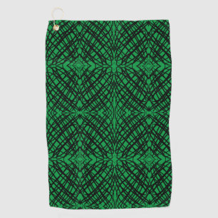 Simple Scribble Mirror Tiling Green Golf Towel