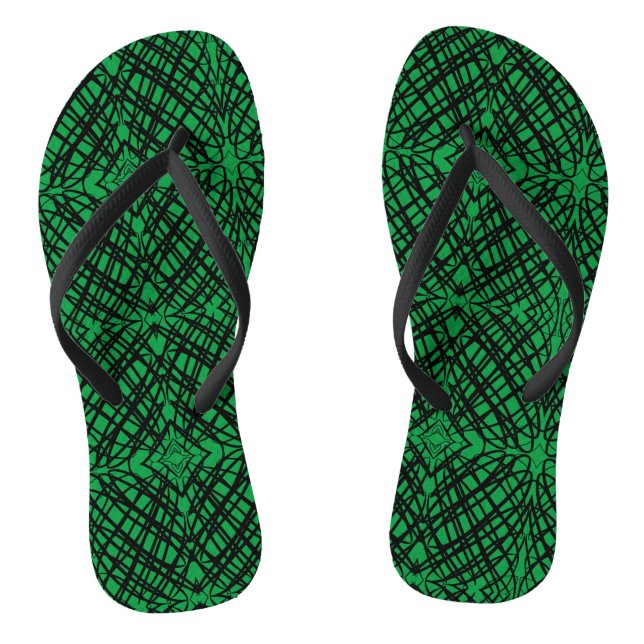 Simple Scribble | Mirror Tiling | Green | Jandals (Footbed)