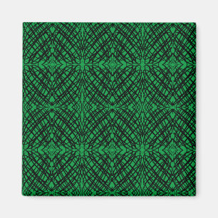 Simple Scribble Mirror Tiling Green Magnet