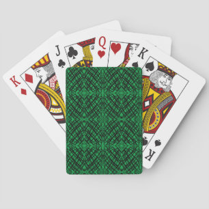 Simple Scribble Mirror Tiling Green Playing Cards
