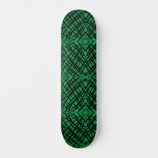 Simple Scribble | Mirror Tiling | Green | Skateboard (Front)