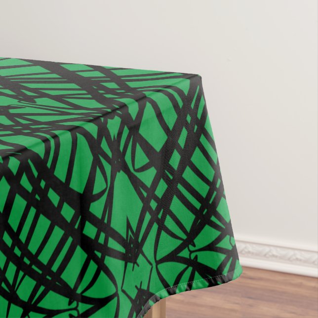 Simple Scribble | Mirror Tiling | Green |  Tablecloth (In Situ)