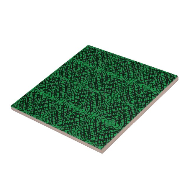 Simple Scribble | Mirror Tiling | Green | Tile (Side)