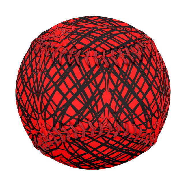 Simple Scribble | Mirror Tiling | Red |  Baseball (Front)