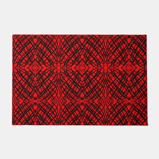 Simple Scribble | Mirror Tiling | Red |  Doormat (Front)