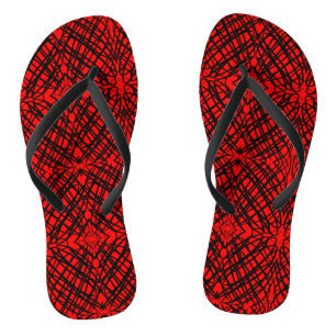 Simple Scribble   Mirror Tiling   Red    Jandals