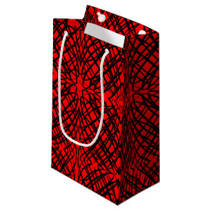 Simple Scribble Mirror Tiling Red Small Gift Bag
