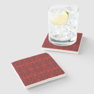Simple Scribble   Mirror Tiling   Red   Stone Coaster