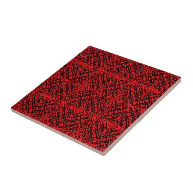 Simple Scribble | Mirror Tiling | Red | Tile (Side)