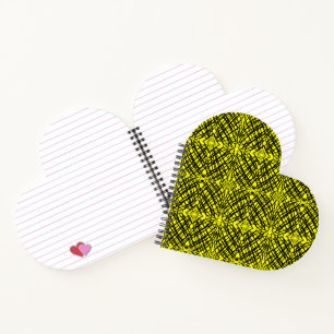 Simple Scribble Mirror Tiling Yellow Heart Notebook