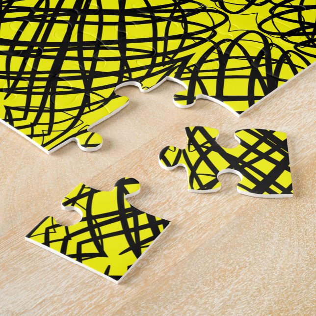 Simple Scribble | Mirror Tiling | Yellow | Jigsaw Puzzle (Side)