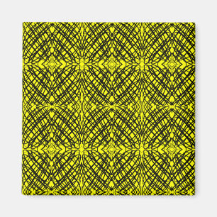 Simple Scribble Mirror Tiling Yellow Office Magnet