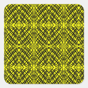 Simple Scribble   Mirror Tiling   Yellow   Square Sticker