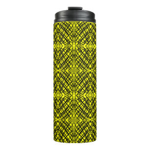 Simple Scribble Mirror Tiling Yellow Thermal Tumbler