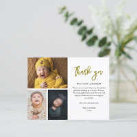 Simple Script 3 Photo Collage Baby Thank You