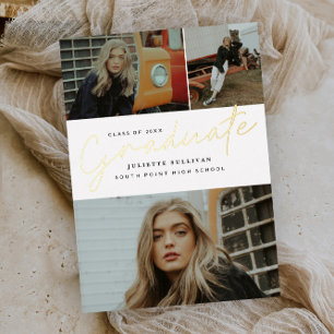 Simple Script 3 Photo Graduation Party 