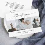 Simple Script 3  Photo Wedding  Thank You Card<br><div class="desc">Simple Script 3 Photo Wedding Thank You Card. The back includes a thank you message from the couple or you can remove it if you prefer to hand write your thank you.</div>