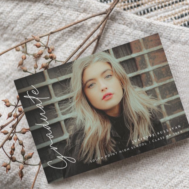 Simple Script 4 Photo Graduation Invitations (Creator Uploaded)