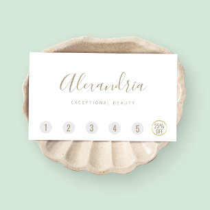 Simple Script 6 Punch Customer Loyalty Card