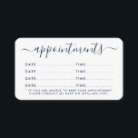 Simple Script Appointment Card - Navy Blue & White<br><div class="desc">These simple yet very stylish cards are perfect to give to your clients so they can rememberer when their next appointment is.</div>
