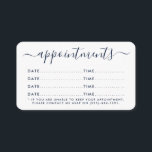Simple Script Appointment Card - Navy Blue & White<br><div class="desc">These simple yet very stylish cards are perfect to give to your clients so they can rememberer when their next appointment is.</div>