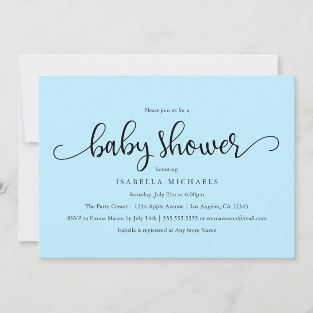 Simple Script | Baby Shower Invitation (Front)