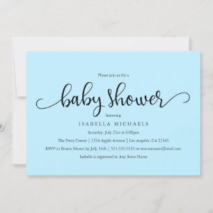 Simple Script Baby Shower Invitation