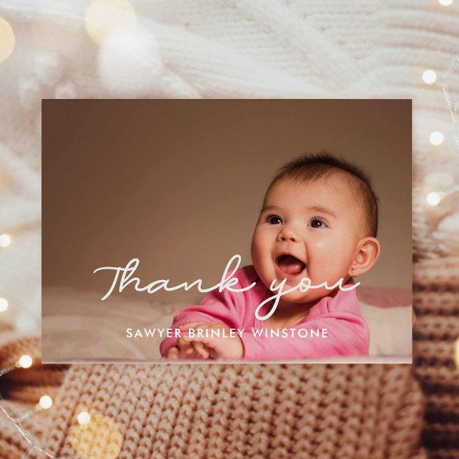 Simple script Baby shower thank you card (Creator Uploaded)