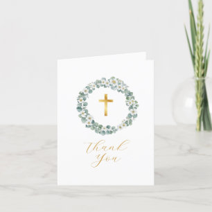 Simple Script Baptism Thank You Card