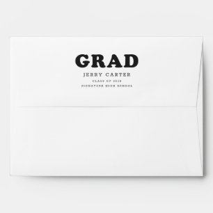 Simple Script Black and White Return Address Envelope