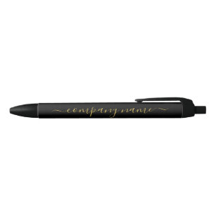 Simple Script - Black & Gold - Company/Event Ink Pen