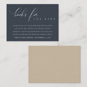 Simple Script Black Navy Books for Baby Enclosure Card