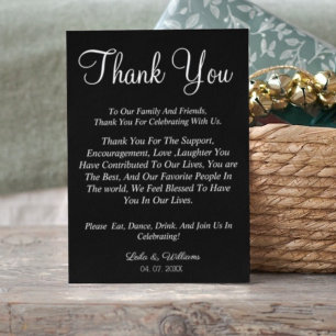 Simple script black template thank you wedding