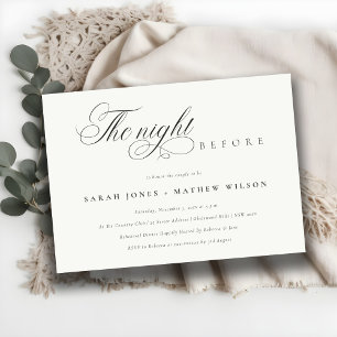 Simple Script Black White Night Before Invite