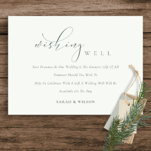 Simple Script Black & White Wedding Wishing Well Enclosure Card