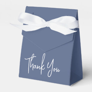 Simple Script Blue Thank You Favour Box