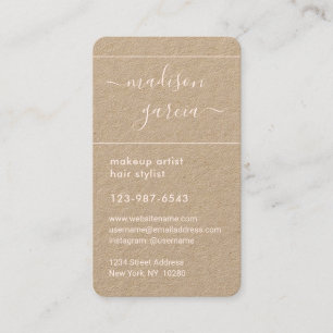 Simple Script Blush Pink & Kraft Elegant Vertical Appointment Card