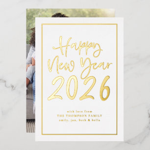 Simple Script Border Happy New Year 2026 Photo