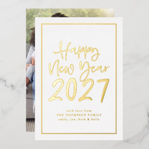 Simple Script Border Happy New Year 2027 Photo